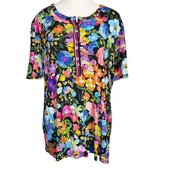 Johnny Was Tops - Johnny Was THE JANIE FAVORITE FLUTTER SLEEVE HENLEY TOP